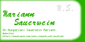 mariann sauerwein business card